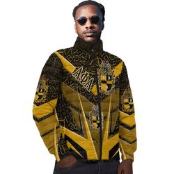 alpha phi alpha sporty style padded jacket, african padded jacket for men women