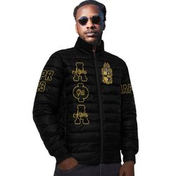 (custom) africa zone padded jacket - alpha phi alpha hand sign fraternity 01, african padded jacket for men women