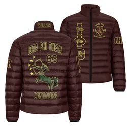 (custom) iota phi theta fraternity centaur padded jackets, african padded jacket for men women