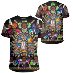 ethiopia stained glass window orthodox tee, african t-shirt for men women