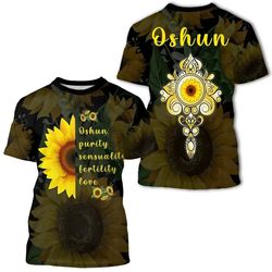 Orisha Oshun T-shirt - Sunflower 02, African T-shirt For Men Women
