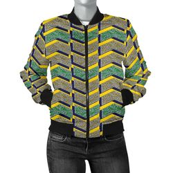 ankara cloth - geometric bomber women, african bomber jacket for men women