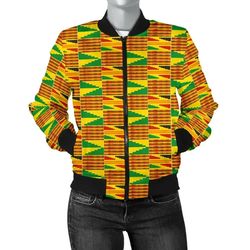 kente cloth - light adwinasa bomber women, african bomber jacket for men women