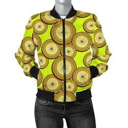 ankara cloth - circle motif bomber women, african bomber jacket for men women