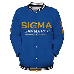 Lux Sigma Gamma Rho Crown Baseball Jacket, African Baseball Jacket For Men Women