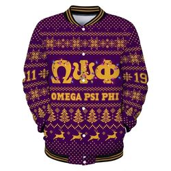 omega psi phi led lights christmas baseball jacket, african baseball jacket for men women