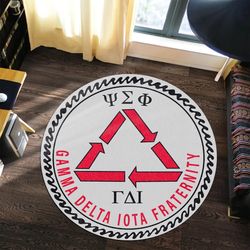 gamma delta iota fraternity round carpet, african rug for home