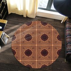 mix symbol kitenge round carpet, african rug for home