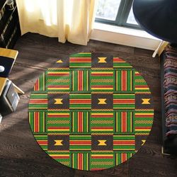 ghanaian pattern kente round carpet, african rug for home