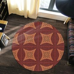 mix symbol red kitenge round carpet, african rugs, round rugs for home