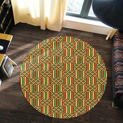 ambesonne kente round carpet, african rugs, round rugs for home