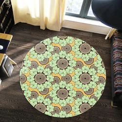 ankara flowers round carpet, african rugs, round rugs for home