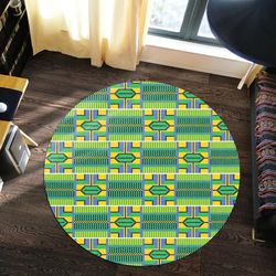 verdurous kente round carpet, african rugs, round rugs for home