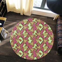 ankara paisley round carpet, african rugs, round rugs for home