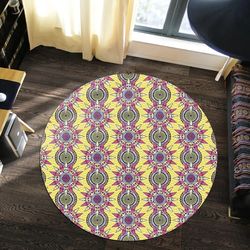 ankara african daisy round carpet, african rugs, round rugs for home