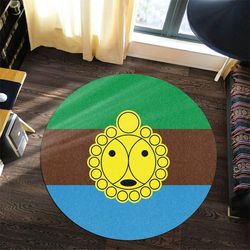 utuado flag round carpet, african rugs, round rugs for home