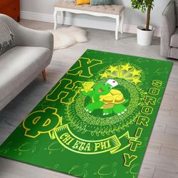 chi eta phi sorority turtle pattern area rug, africa area rugs for home