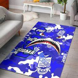 phi beta sigma full camo shark area rug, africa area rugs for home