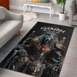 custom gambia area rug - king lion, africa area rugs for home
