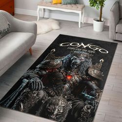 custom republic of the congo area rug - king lion, africa area rugs for home