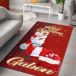 gabon area rug santa claus merry christmas you can personalize custom text, africa area rugs for home