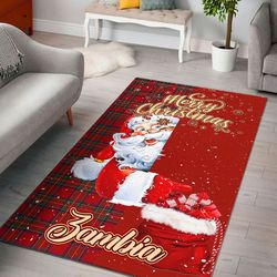 zambia area rug santa claus merry christmas you can personalize custom text, africa area rugs for home