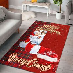 ivory coast area rug santa claus merry christmas you can personalize custom text, africa area rugs for home