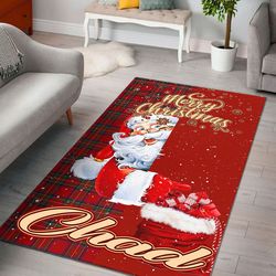 chad area rug santa claus merry christmas you can personalize custom text, africa area rugs for home
