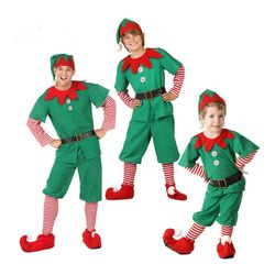 2023 green elf girls christmas costume festival santa clause for girls new year clothing fancy dress
