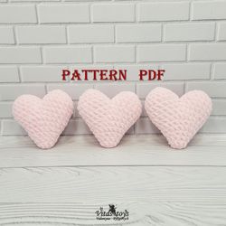 amigurumi toy pink heart plush crochet pattern