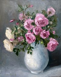 roses painting bouquet of flowers original painting still life wall art 8x10