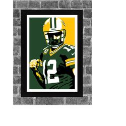 green bay aaron rodgers sports print art 11x17