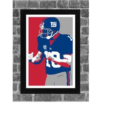 new york eli manning sports print art 11x17