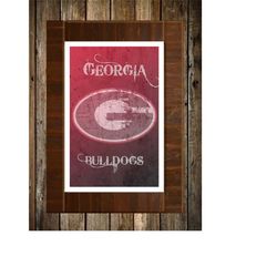 athens georgia university map topographical sports print art 11x17