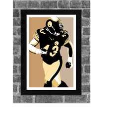 pittsburgh troy polamalu sports print art 11x17