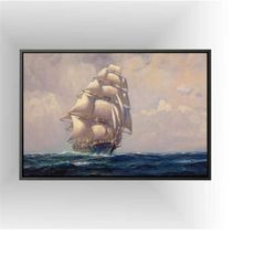 ship, sailboat canvas painting, steamboat painting, boat home decor, warship, pirate ship canvas painting, ship, frame a