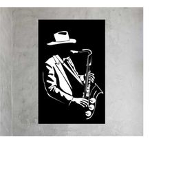 music saxophone canvas wall art, home music wall art, room saxophone art,