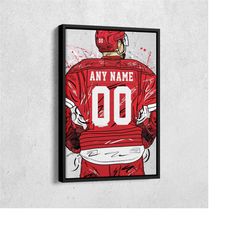 detroit red wings jersey nhl personalized jersey custom name and number canvas wall art home decor framed poster man cav