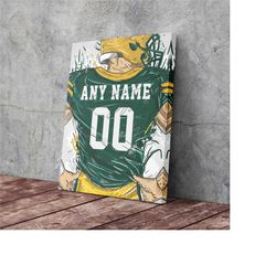 digital file - green bay packers jersey personalized jersey nfl custom name and number canvas wall art home decor man ca