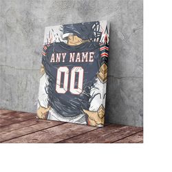 digital file - chicago bears jersey personalized jersey nfl custom name and number canvas wall art home decor man cave g