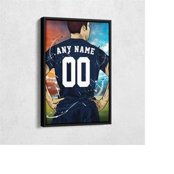 paris saint-germain f.c. jersey soccer personalized jersey custom name and number canvas wall art home decor framed post