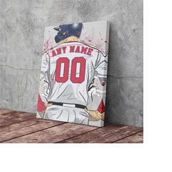 digital file - boston red sox jersey mlb personalized jersey custom name and number canvas wall art home decor framed po
