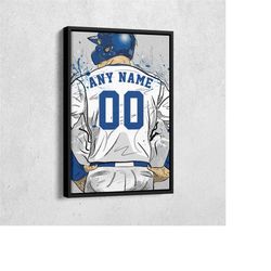 kansas city royals jersey mlb personalized jersey custom name and number canvas wall art home decor framed poster man ca