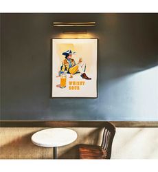 retro whisky sour poster | retro bar poster,