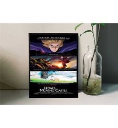 howls moving castle movie poster film/room decor wall