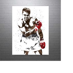 muhammad ali boxing art poster-free us shipping