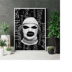 drill canvas wall art print, gang drill poster, criminal wall art, mask street canvas