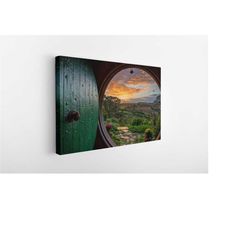 hobbit hole canvas print, bag end canvas art, lotr art, lotr print, lotr gift canvas wall decor print art