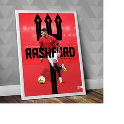 marcus rashford print / rashford poster / manchester united fc / football print / football art / soccer print / mufc / e