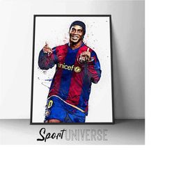 ronaldinho poster ronaldinho print barcelona wall art man cave